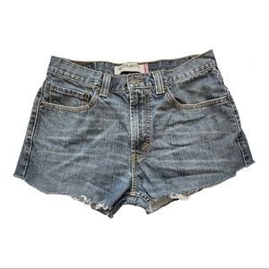 Levi’s 505 custom cut off shorts denim waist 32